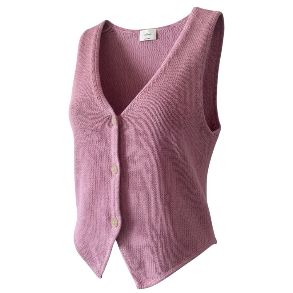 Wilfred Aritzia Signet Knit Vest in Tart Pink Size Small
